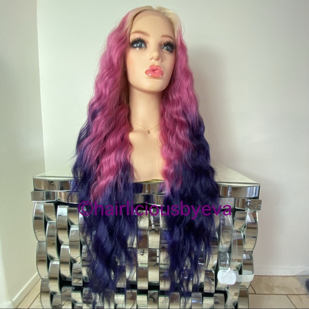 Ombré wig middle part long